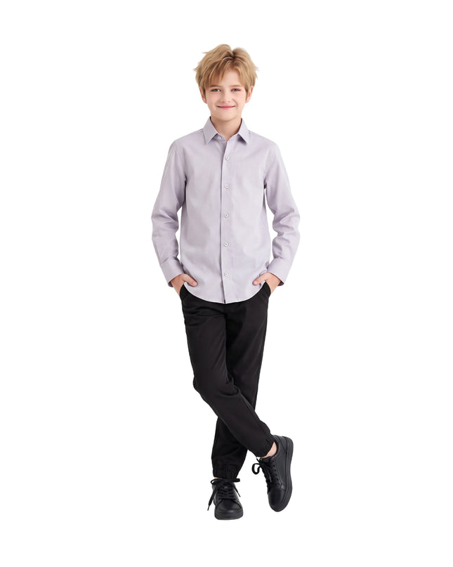 kids atelier moustache Gray Oxford Dress Shirt
