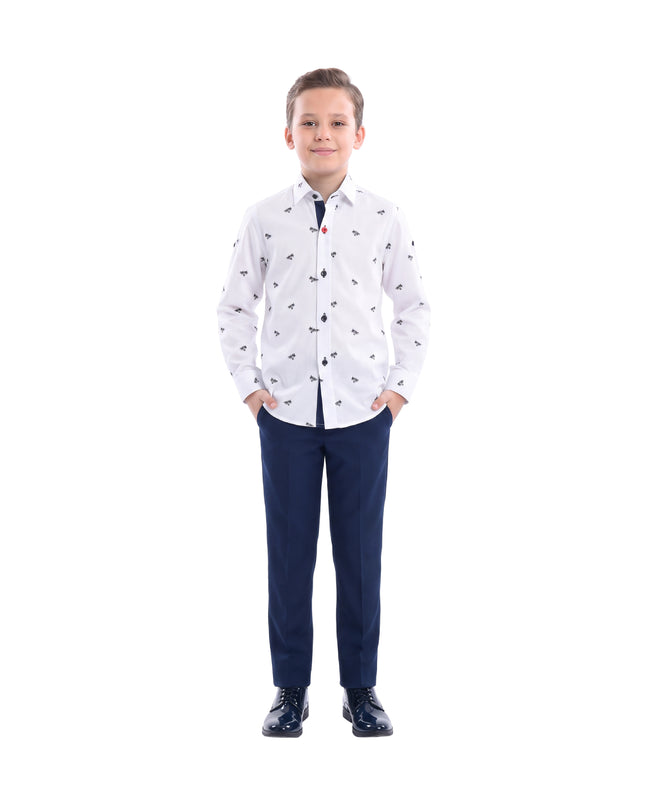 kids atelier moustache White Palms Dress Shirt