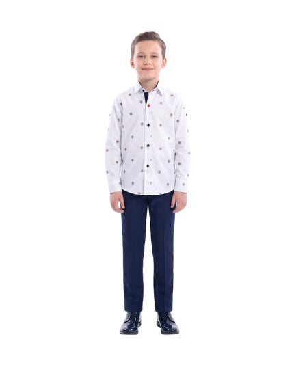 kids atelier moustache White Maple Dress Shirt