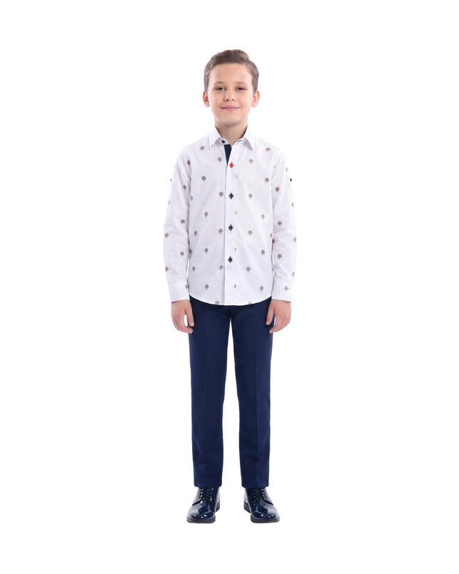 kids atelier moustache White Maple Dress Shirt