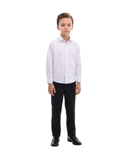 kids atelier moustache White Solid Dress Shirt