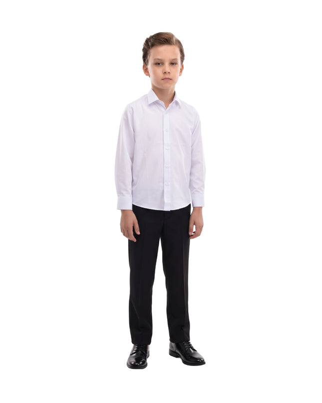 kids atelier moustache White Solid Dress Shirt
