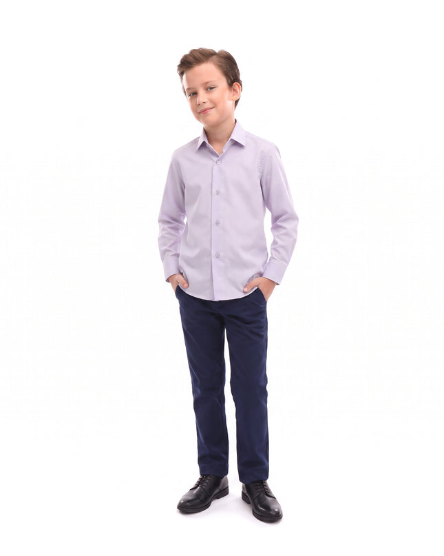 kids atelier moustache Pink Solid Dress Shirt