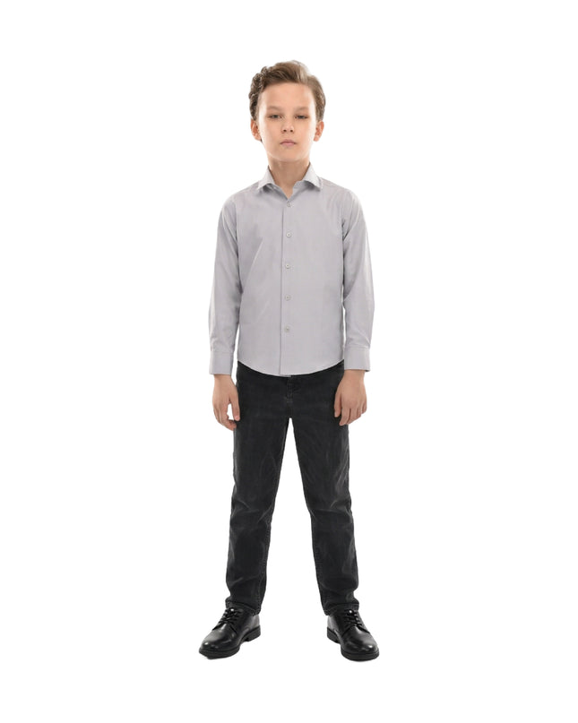 kids atelier moustache Gray Structured Button-Up Shirt