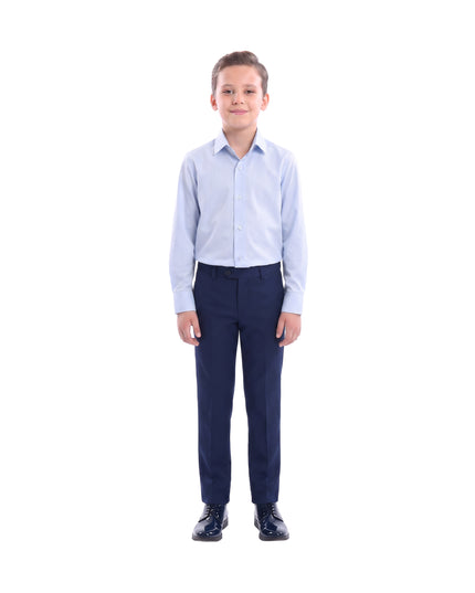 kids atelier moustache Light Blue Solid Dress Shirt