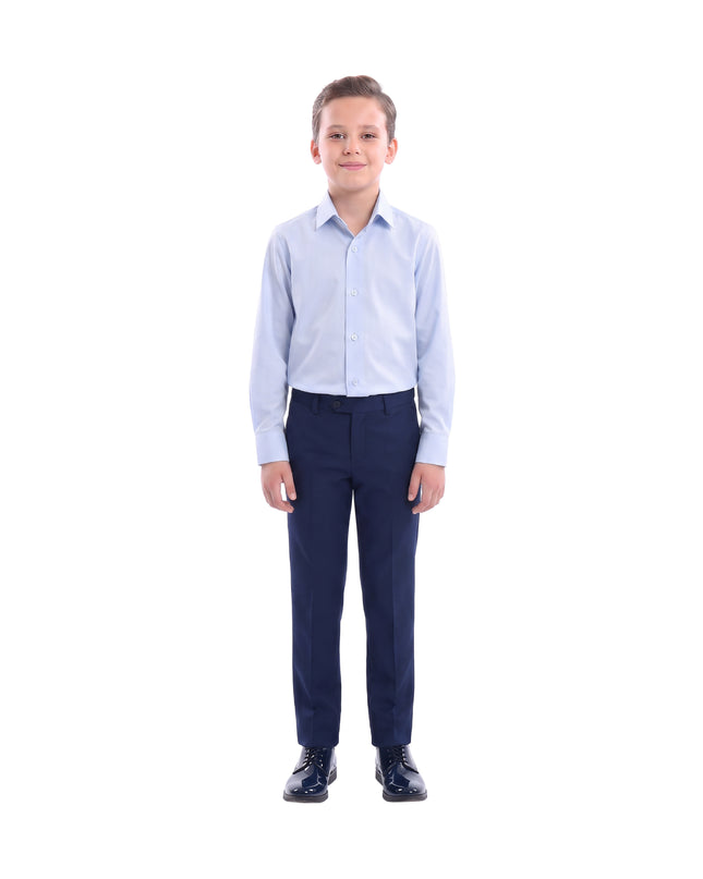 kids atelier moustache Light Blue Solid Dress Shirt