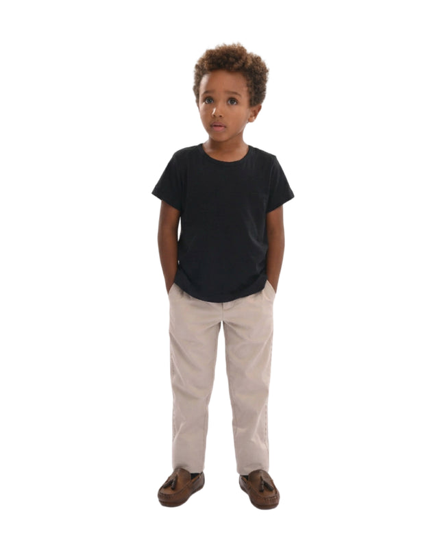 kids atelier moustache Black Solid Cotton T-Shirt