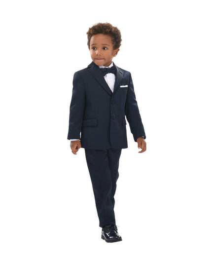 kids atelier moustache Navy Blue Peak Lapel Tuxedo