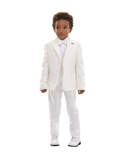 kids atelier moustache Cream 5pc Peak Lapel Tuxedo