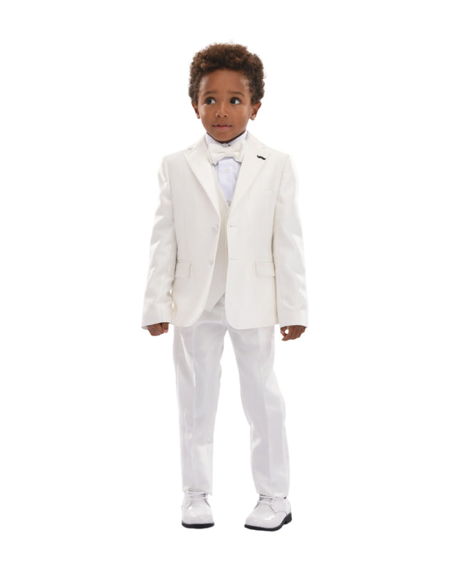 kids atelier moustache Cream 5pc Peak Lapel Tuxedo