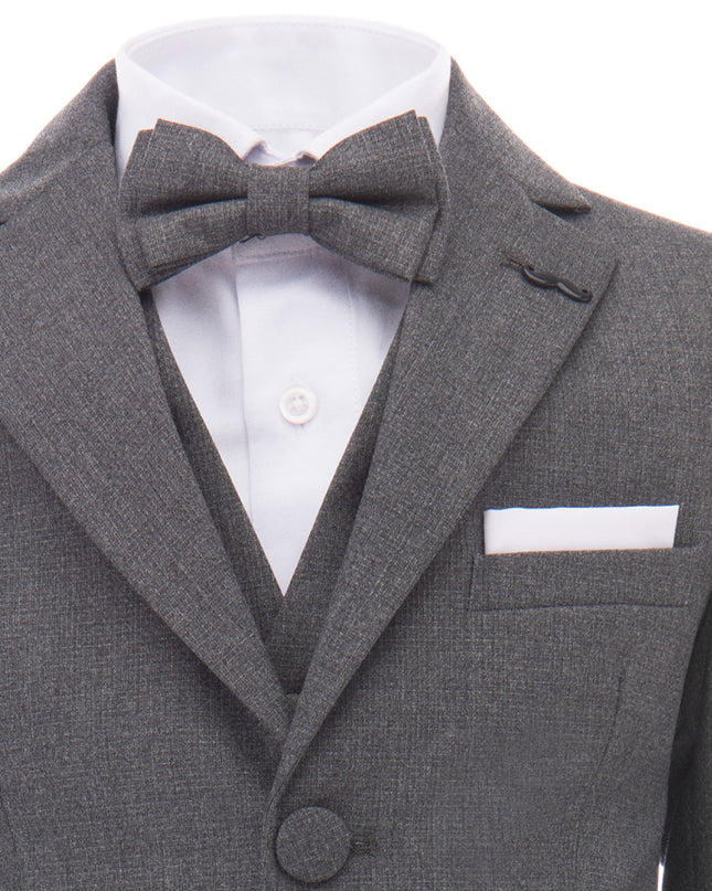 kids atelier moustache Gray Peak Lapel Tuxedo