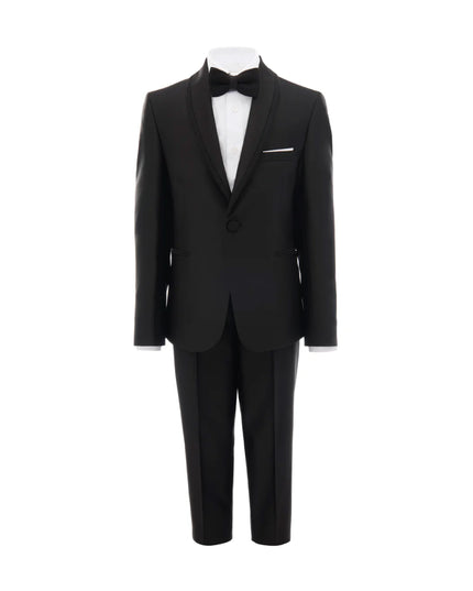 kids atelier moustache Black Glitter Trim Suit