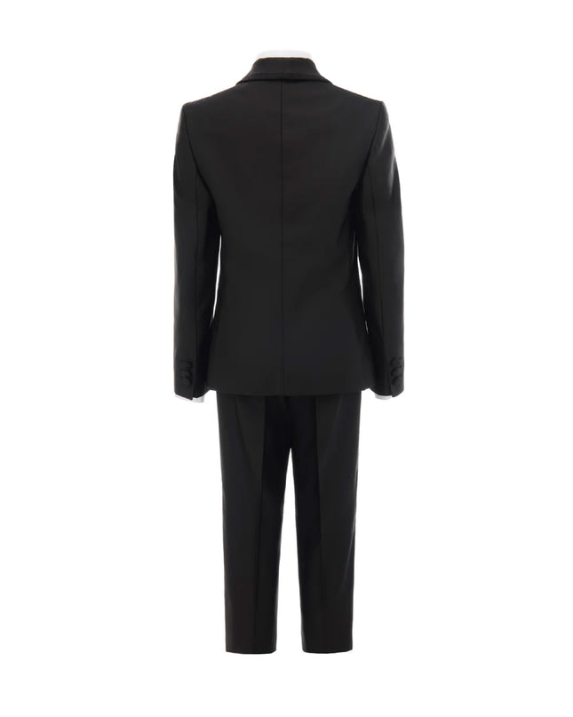 kids atelier moustache Black Glitter Trim Suit