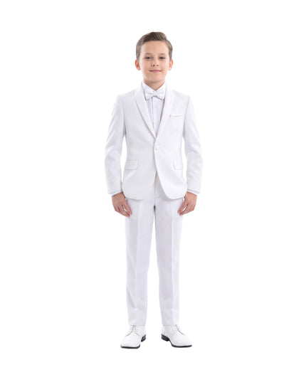kids atelier moustache White Shawl Lapel Suit