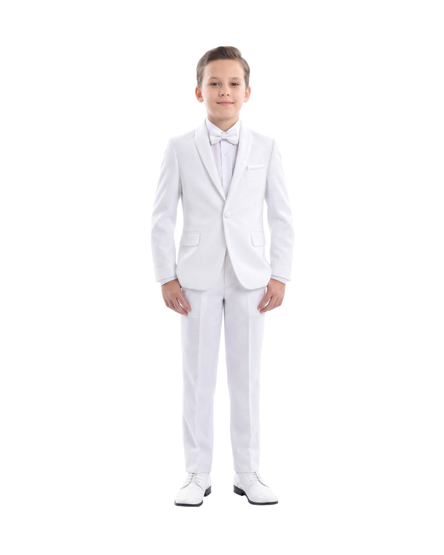 kids atelier moustache White Shawl Lapel Suit