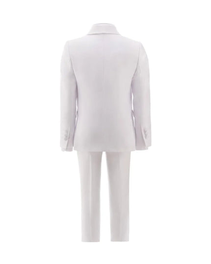 kids atelier moustache White Shawl Lapel Suit