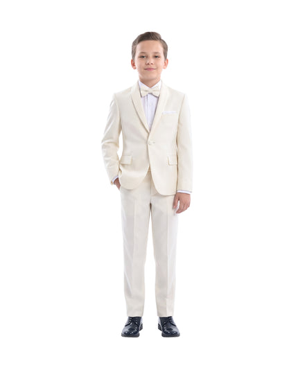 kids atelier moustache Cream 5 pc Shawl Lapel Suit