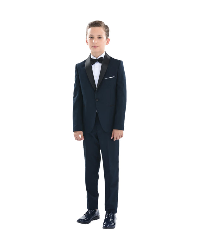 kids atelier moustache Navy Shawl Lapel Suit