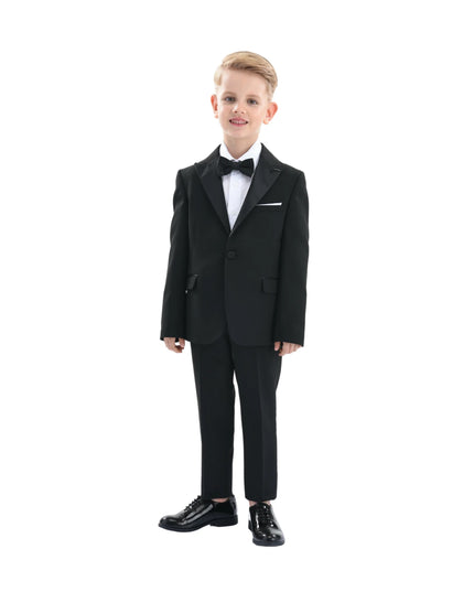 kids atelier moustache Black Peak Lapel Suit