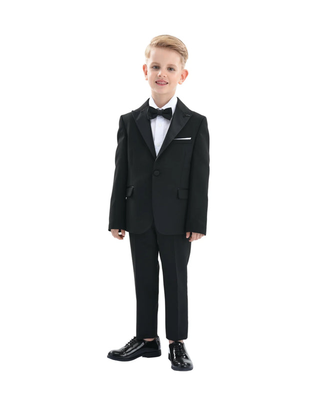 kids atelier moustache Black Peak Lapel Suit