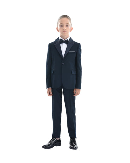kids atelier moustache Navy Peak Lapel Suit