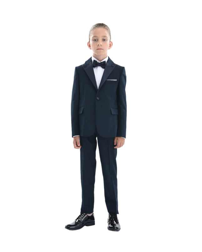 kids atelier moustache Navy Peak Lapel Suit