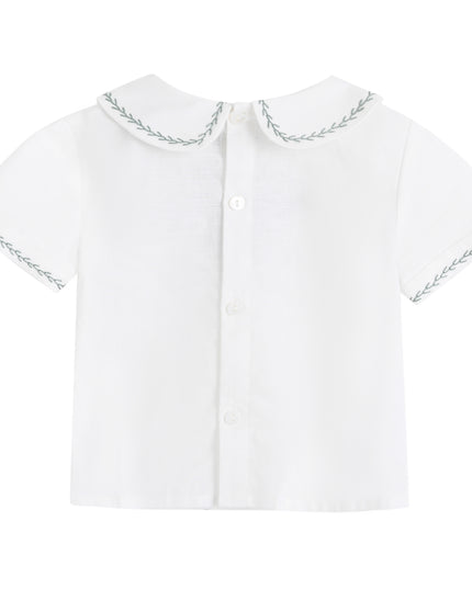 kids atelier moustache Light Green Shorts Set