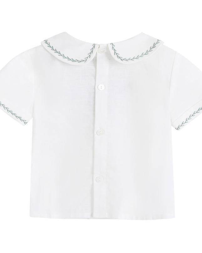 kids atelier moustache Light Green Shorts Set