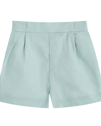 kids atelier moustache Light Green Shorts Set