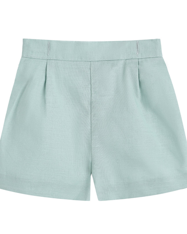 kids atelier moustache Light Green Shorts Set