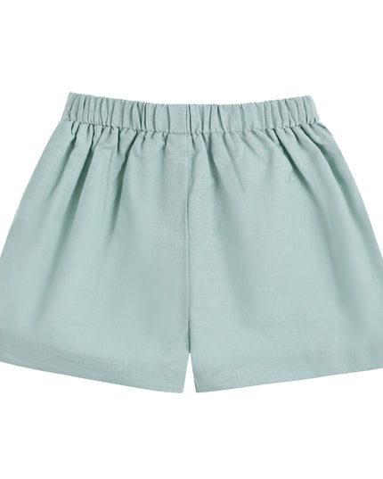 kids atelier moustache Light Green Shorts Set