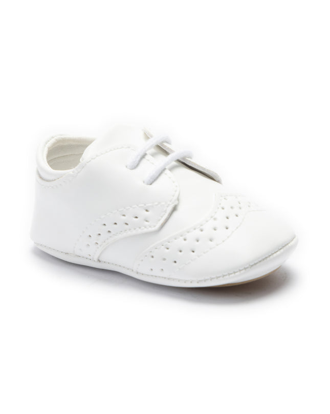 kids atelier moustache White Brogue Baby Shoes