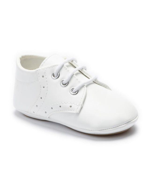 kids atelier moustache White Lace-Up Baby Shoes