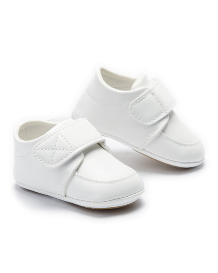kids atelier moustache White Velcro Baby Shoes