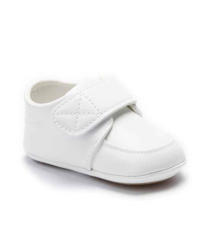 kids atelier moustache White Velcro Baby Shoes