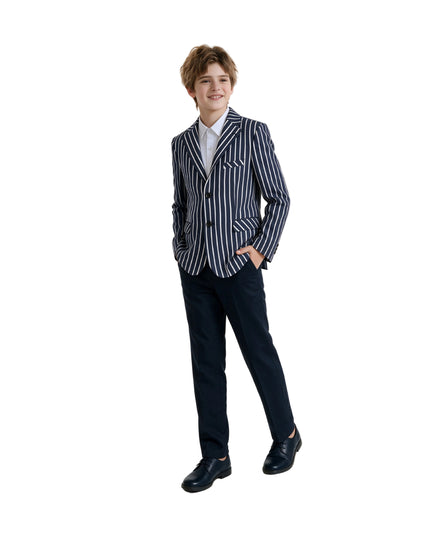 kids atelier moustache Navy Arthur Striped Tailored Suit