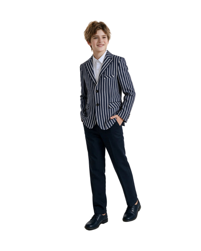 kids atelier moustache Navy Arthur Striped Tailored Suit