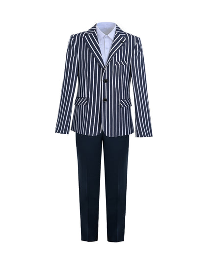 kids atelier moustache Navy Arthur Striped Tailored Suit