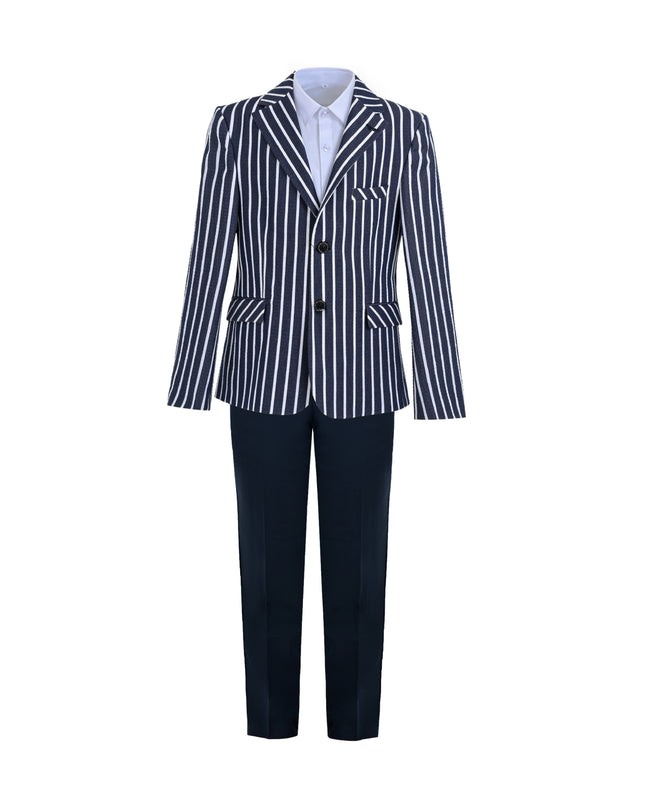 kids atelier moustache Navy Arthur Striped Tailored Suit