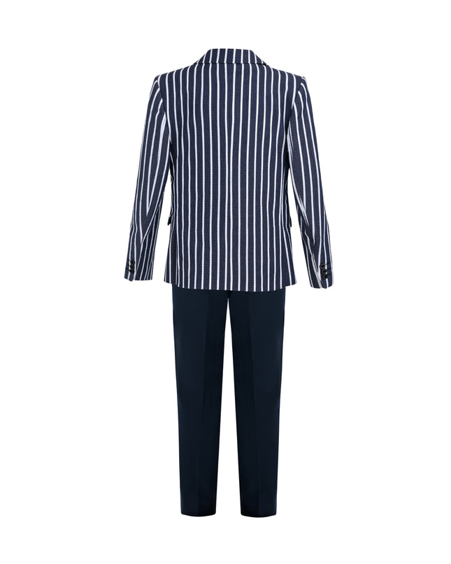kids atelier moustache Navy Arthur Striped Tailored Suit