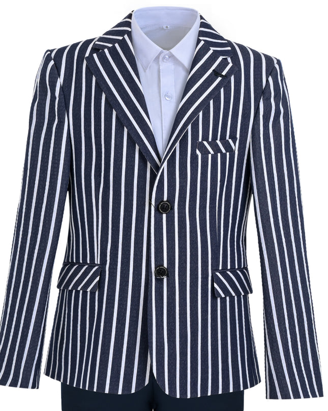 kids atelier moustache Navy Arthur Striped Tailored Suit