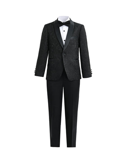 kids atelier moustache Textured Suit Set with Satin Lapels