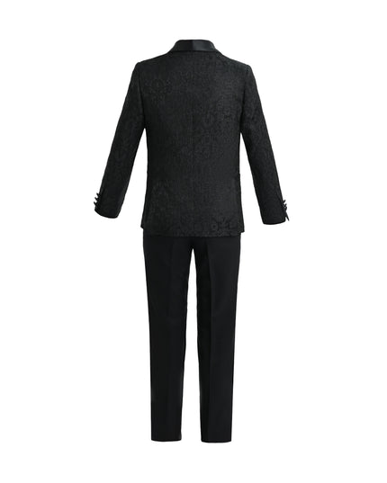 kids atelier moustache Textured Suit Set with Satin Lapels