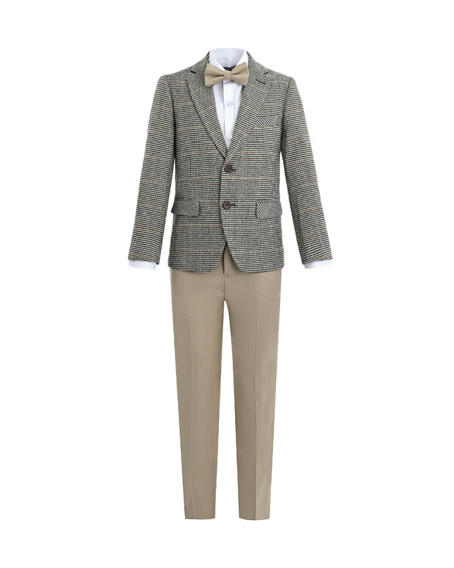 kids atelier moustache Checkered Blazer and Trousers Set