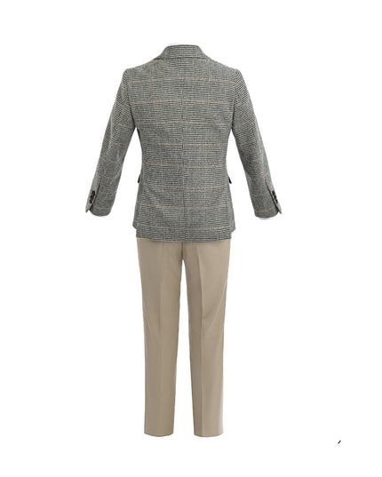 kids atelier moustache Checkered Blazer and Trousers Set