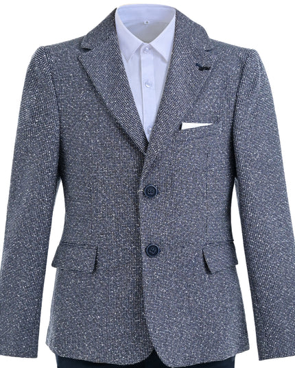 kids atelier moustache Blue Jack Textured Blazer Suit Set