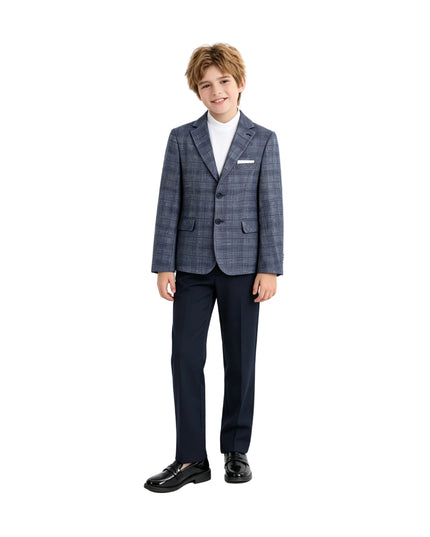 kids atelier moustache Navy Gabriel Plaid Blazer Suit Set