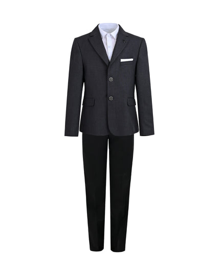 kids atelier moustache Gray Edward Structured Blazer Suit Set