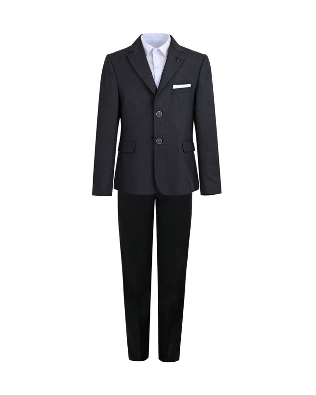 kids atelier moustache Gray Edward Structured Blazer Suit Set