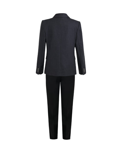 kids atelier moustache Gray Edward Structured Blazer Suit Set
